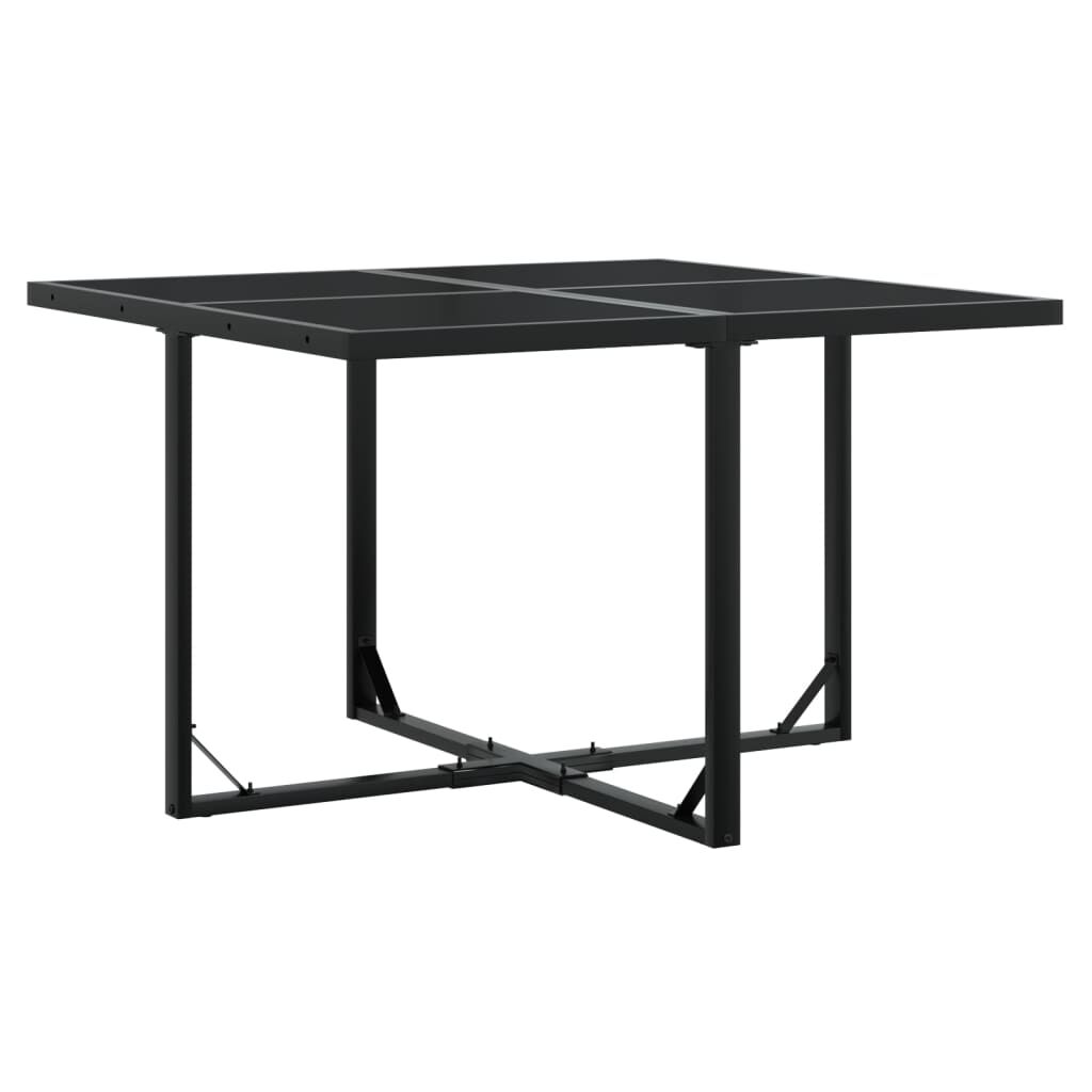 vidaXL 9 Piece Garden Dining Set with Cushions Black Textilene