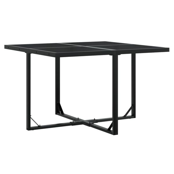 vidaXL 9 Piece Garden Dining Set with Cushions Black Textilene