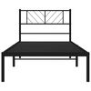 vidaXL Metal Bed Frame without Mattress with Headboard Black 100x190cm
