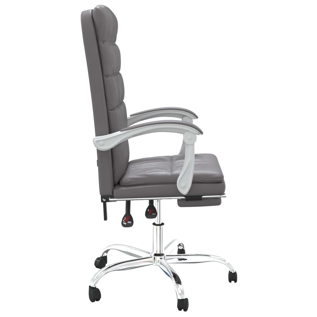 vidaXL Reclining Office Chair Grey Faux Leather