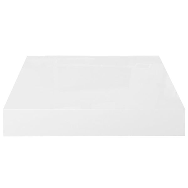vidaXL Floating Wall Shelves 2 pcs High Gloss White 23x23.5x3.8 cm MDF