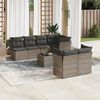 vidaXL 8 Piece Garden Sofa Set with Cushions Grey Poly Rattan