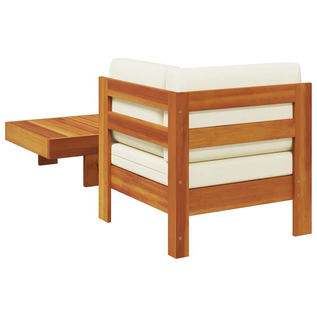 vidaXL 2 Piece Garden Lounge Set with Cream White Cushions Acacia Wood