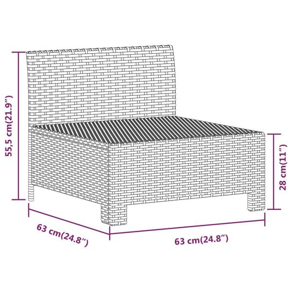 vidaXL 5 Piece Garden Lounge Set with Cushions Grey Poly Rattan