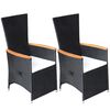 vidaXL 5 Piece Garden Dining Set Black