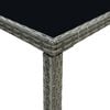 vidaXL Garden Bar Table Grey 130x60x110 cm Poly Rattan and Glass