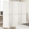vidaXL Room Divider&nbsp;5 Panels White Solid Wood Paulownia