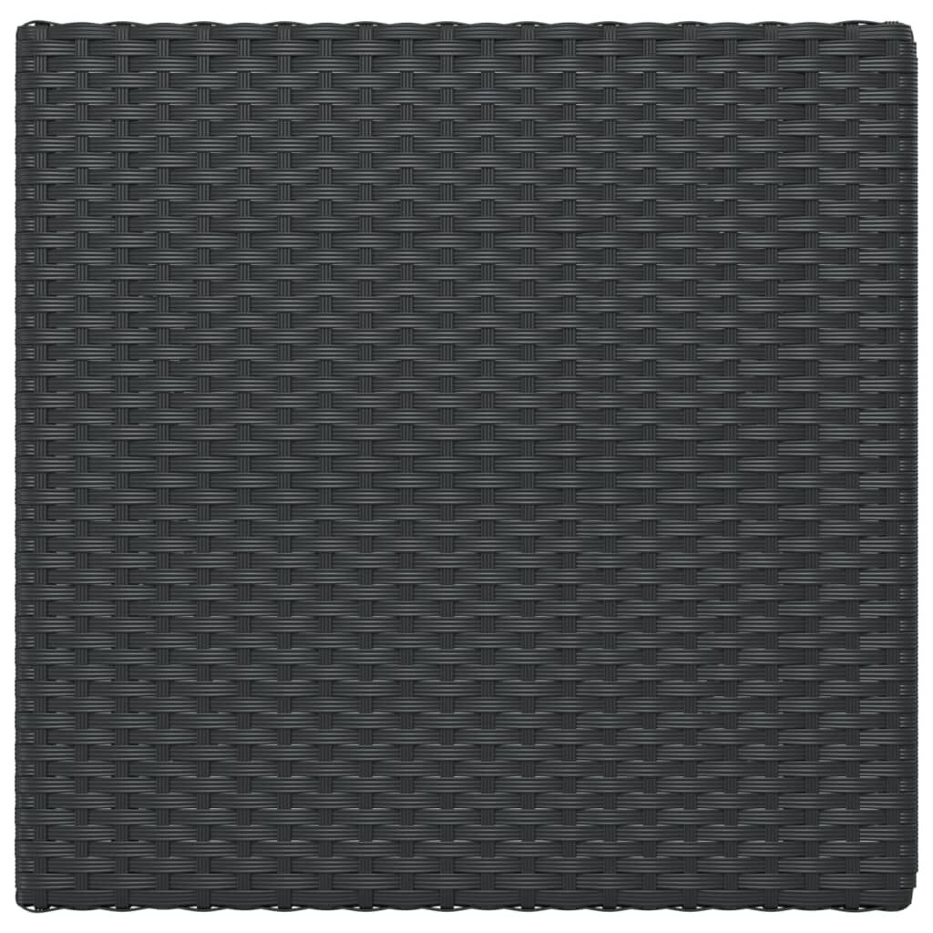 vidaXL Folding Bistro Table Black 55x54x71 cm Poly Rattan