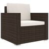 vidaXL 8 Piece Garden Lounge Set with Cushions Poly Rattan Brown