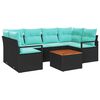 vidaXL Garden Sofa Set 7 pcs Black and turquoise