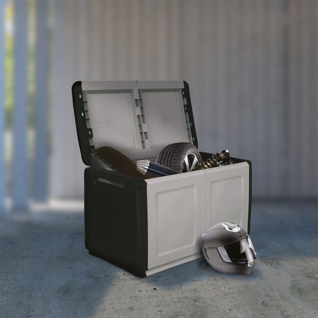 vidaXL Garden Storage Box 96x53x57 cm 230 L Dark Grey and Black