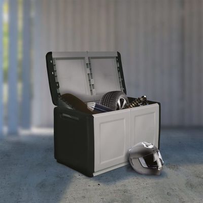 vidaXL Garden Storage Box 96x53x57 cm 230 L Dark Grey and Black