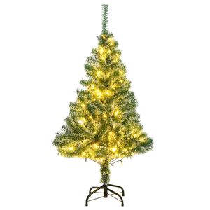 vidaXL Artificial Christmas Tree 150 LEDs & Flocked Snow 120 cm