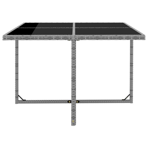 vidaXL 5 Piece Outdoor Dining Set with Cushions Poly Rattan Grey
