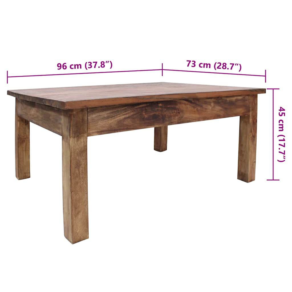 vidaXL Coffee Table Solid Mahogany Wood 98x73x45 cm