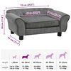vidaXL Dog Sofa Dark Grey 72x45x30 cm Plush
