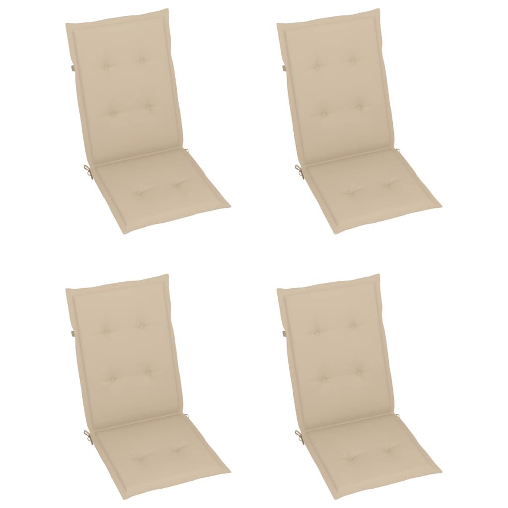 vidaXL Folding Garden Chairs 3 pcs with Cushions Solid Acacia Wood