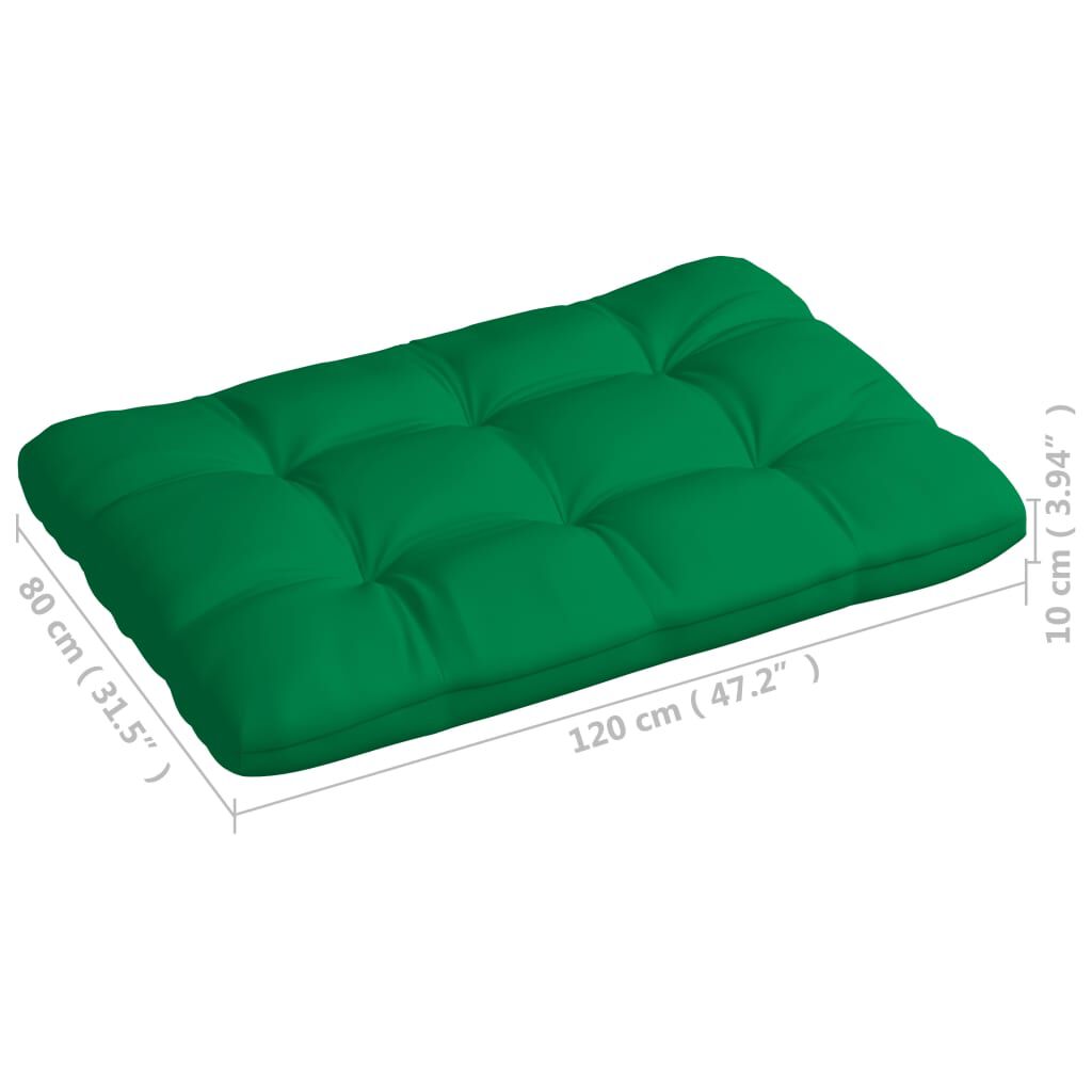 vidaXL Pallet Sofa Cushions 7 pcs Green