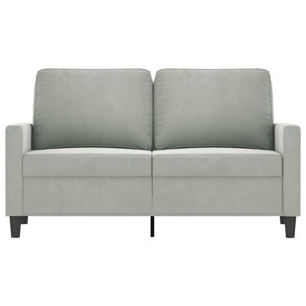 vidaXL 2-Seater Sofa Light Grey 120 cm Velvet