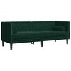 vidaXL Chesterfield Sofa with Bolsters 3-Seater Dark Green Velvet