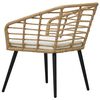 vidaXL Garden Chairs with Cushions 2 pcs Poly Rattan Oak