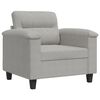 vidaXL Sofa Chair Light Grey 60 cm Microfibre Fabric