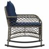vidaXL Garden Rocking Chair with Cushions Grey Poly Rattan