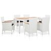 vidaXL 7 Piece Outdoor Dining Set Poly Rattan White