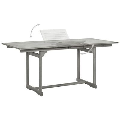vidaXL Garden Dining Table (120-170)x80x75 cm Solid Acacia Wood