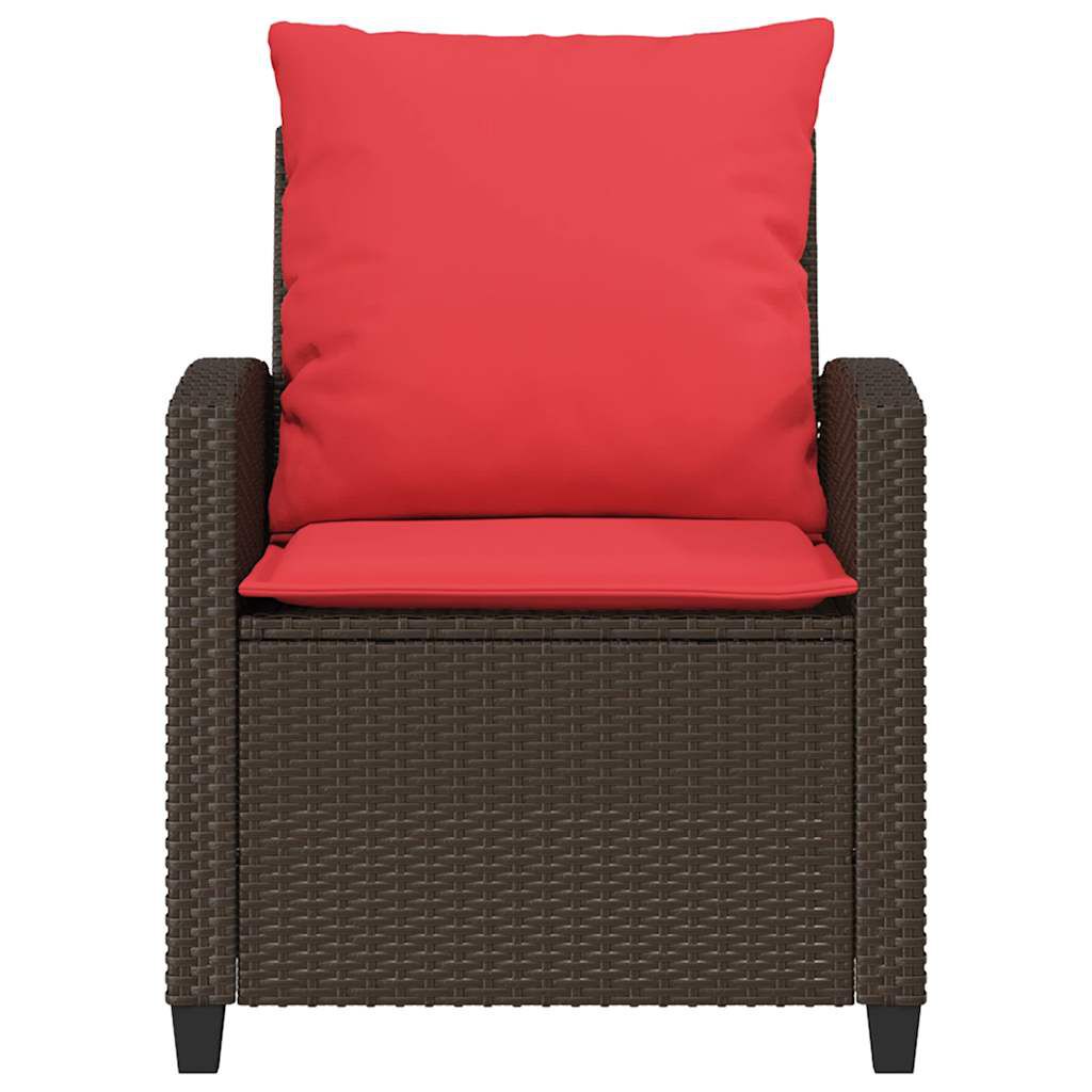 vidaXL 4 Piece Garden Sofa Set with Cushions Brown Poly Rattan