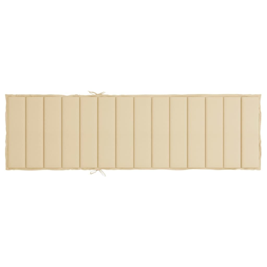 vidaXL Sun Lounger Cushion Beige 200x50x3cm Oxford Fabric