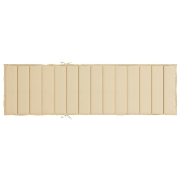 vidaXL Sun Lounger Cushion Beige 200x50x3cm Oxford Fabric