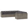vidaXL 8 Piece Garden Lounge Set with Cushions Grey Poly Rattan