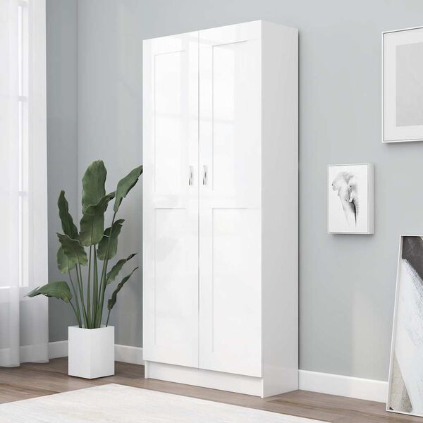 vidaXL Book Cabinet White 82.5x30.5x185.5 cm Engineered Wood