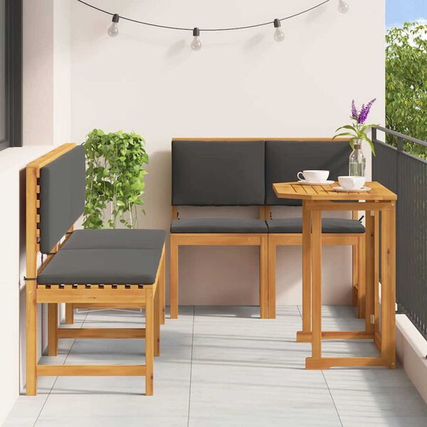 vidaXL Garden Bistro Set 5 pcs Brown Solid Acacia Wood
