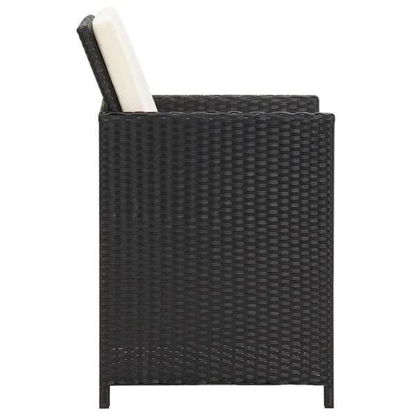 vidaXL Garden Chairs 2 pcs with Cushions and Pillows Poly Rattan Black