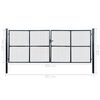 vidaXL Mesh Garden Gate Galvanised Steel 415x150 cm Grey