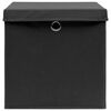 vidaXL Storage Boxes with Covers 10 pcs 28x28x28 cm Black