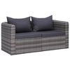 vidaXL 10 Piece Garden Lounge Set with Cushions Poly Rattan Grey