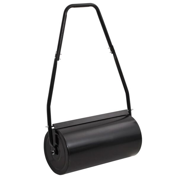 vidaXL Garden Lawn Roller Pull with Aerator Clamps Black 42 L Iron and Steel