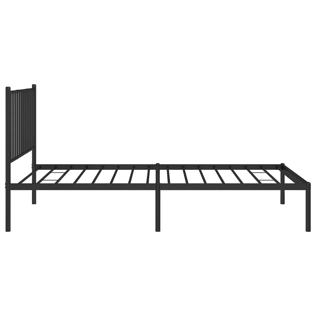 vidaXL Metal Bed Frame without Mattress with Headboard Black 100x190cm