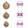vidaXL Artificial Pre-lit Christmas Tree with Ball Set White 210 cm