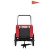 vidaXL Pet Bike Trailer Red and Black Oxford Fabric and Iron