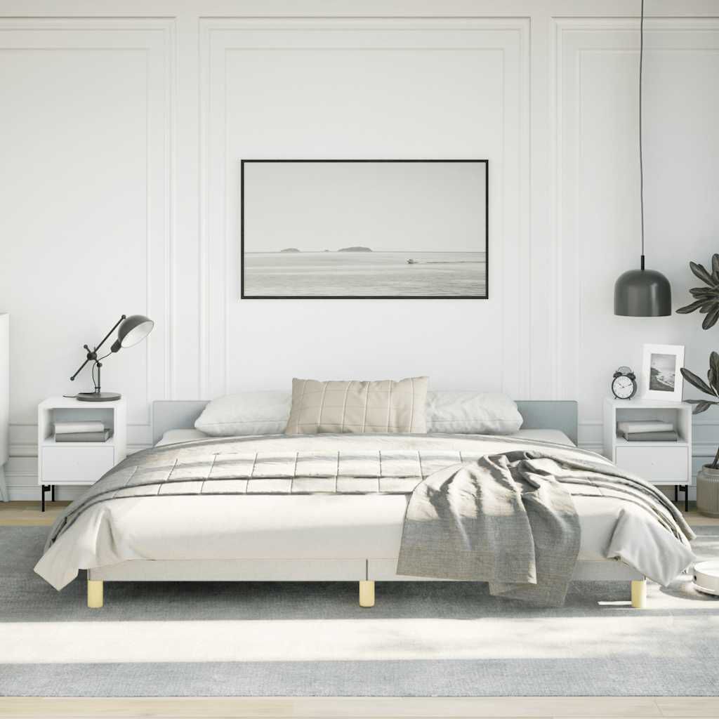 vidaXL Bed Frame without Mattress Light Grey California King Fabric