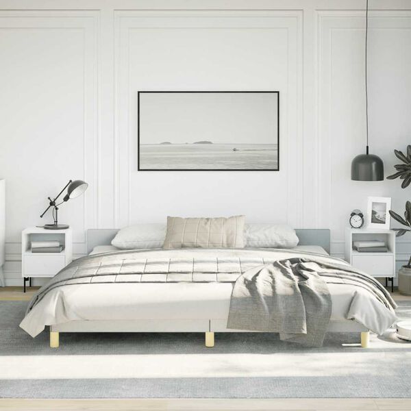 vidaXL Bed Frame without Mattress Light Grey California King Fabric