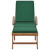 vidaXL Sun Loungers with Cushions 2 pcs Solid Teak Wood Green