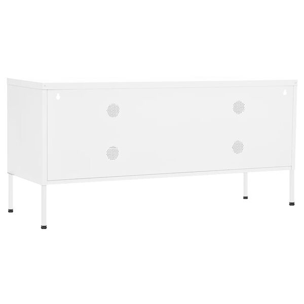 vidaXL TV Cabinet White 105x35x50 cm Steel