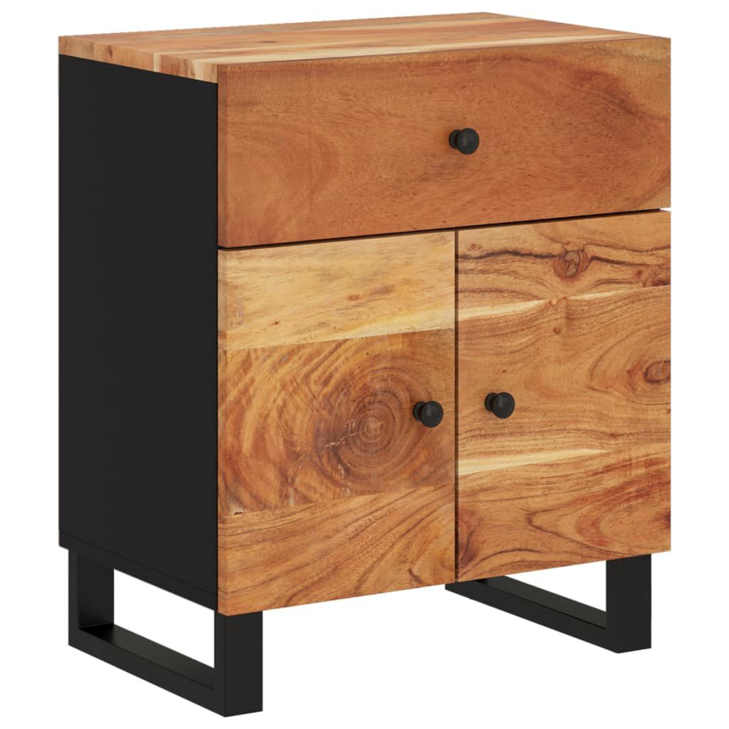 vidaXL Bedside Cabinet 50x33x60 cm Solid Wood Acacia&Engineered Wood