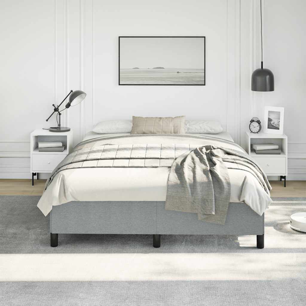 vidaXL Bed Frame without Mattress Light Grey 152x203 cm Queen Fabric