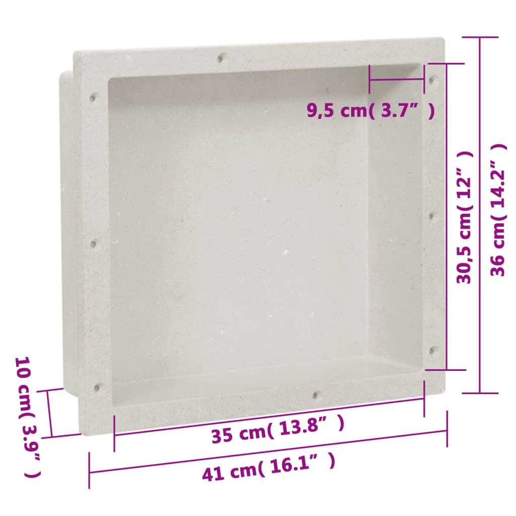 vidaXL Shower Niche Matt White 41x36x10 cm